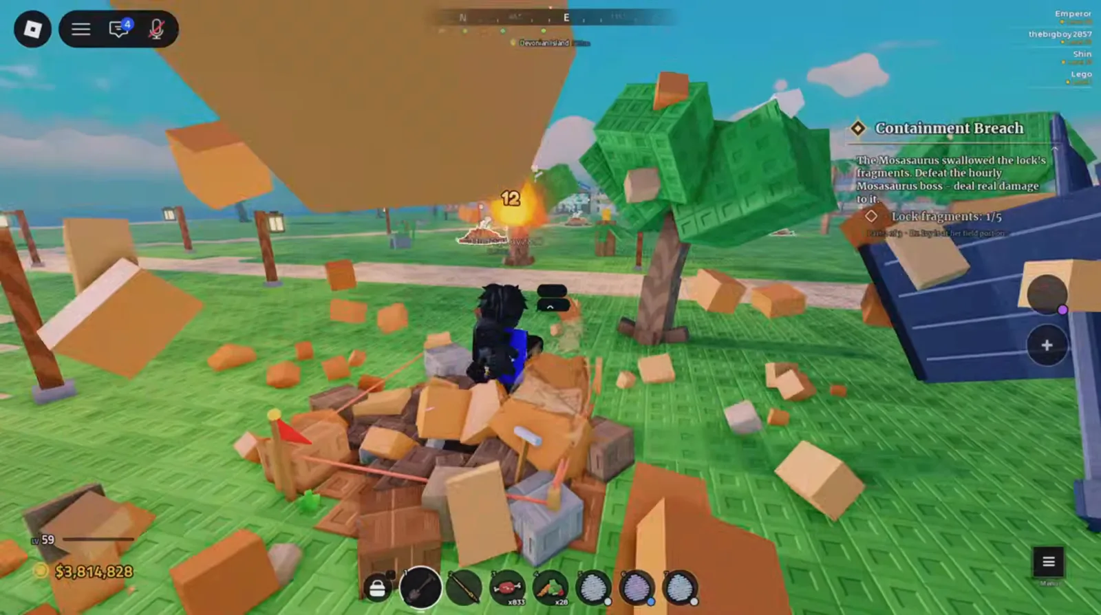 The dig loop for both ingredient fossils Digging through grass rubble while hunting for dinosaur fossils in Prehistoric Farm
